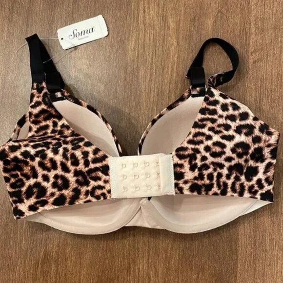 Soma Vanishing 360 Leopard Print Bra. 38DD - Picture 2 of 5
